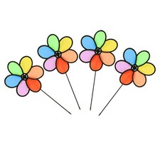  4 Pcs Outdoor Garden Decor Windmill for Children Decorative Pinwheels