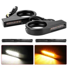 2PC Motorcycle LED Turn Signal Light 41mm Fork Blinker Amber White DRL For Honda