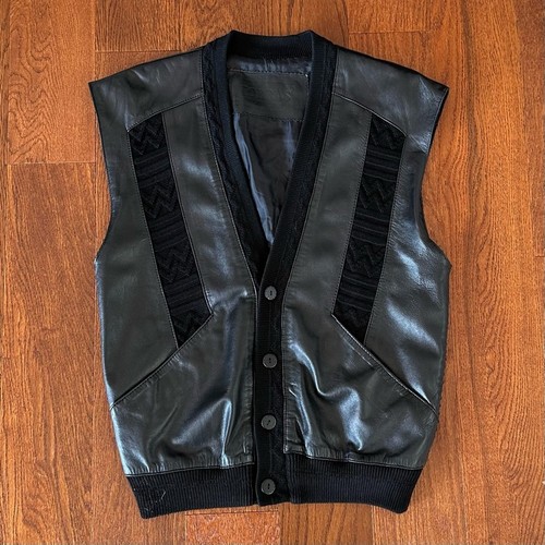 Torras black leather vest made - vest,