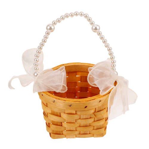 Woven basket with handles boho - woven,
