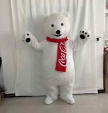 White Polar bear Mascot Costume Cosplay Party Dress Clothing Halloween Adults