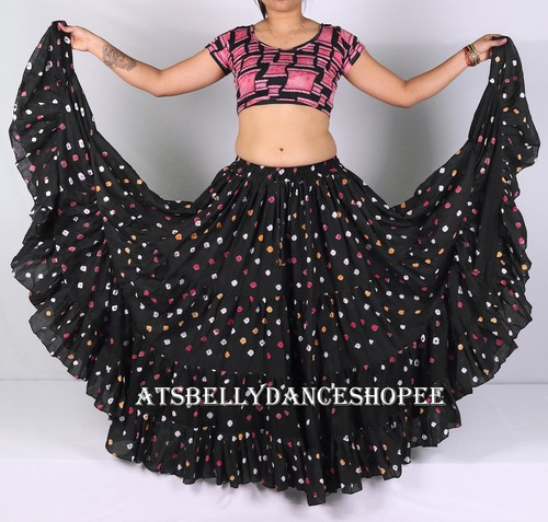 Black cotton yard skirt - cotton,