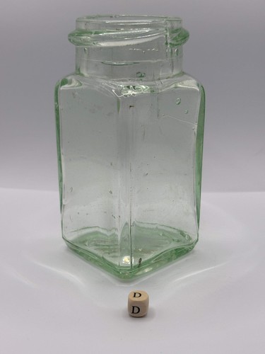Old square aqua glass pickle