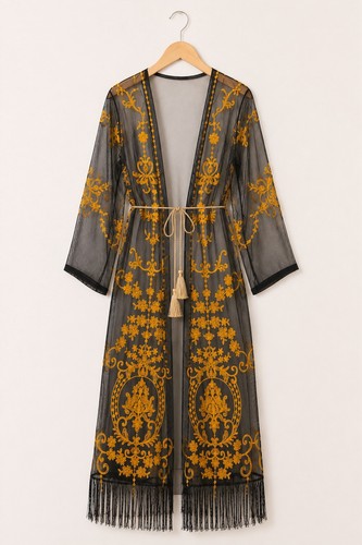 Luxury black gold embroidered - black,