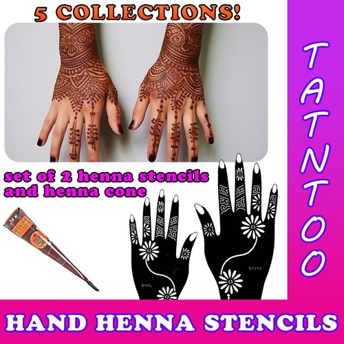 Henna stencils hand body art - hand,