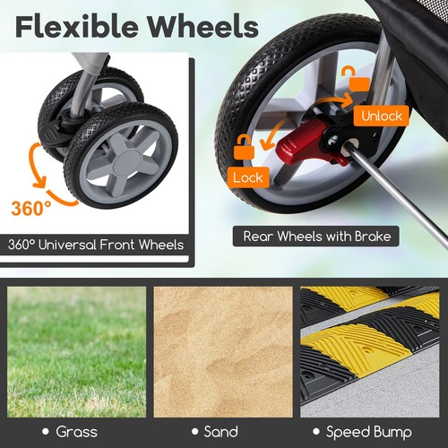 Wheel grey pet stroller - pet,