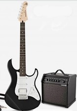 Yamaha Pacifica 012 Electric Guitar, Black & Line Spider IV 15 Amplifier.