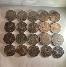 Collectable 50p coins, Various designs - Good circulated condition
