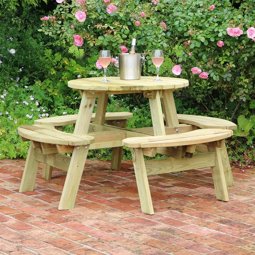 Round picnic table - round,