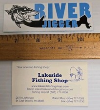 RIVER JIGGER GLOSSY VINYL STICKER DECAL FISHING BOATING 