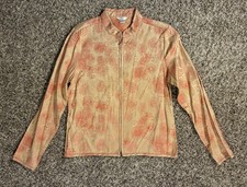 Christopher & Banks Floral Print Jacket Women’s Medium Orange 