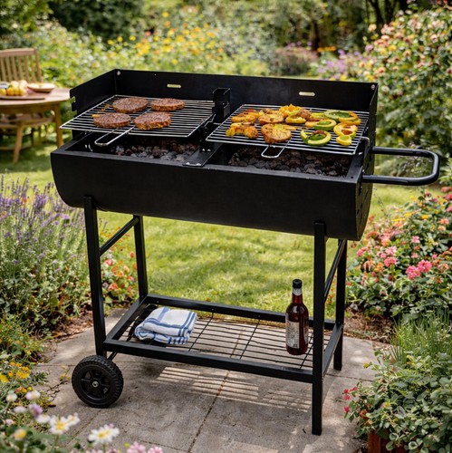 Charcoal bbq grill - grill, half