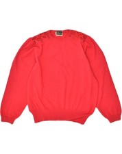 LUISA SPAGNOLI Womens Crew Neck Jumper Sweater UK 14 Medium Red Wool AK36
