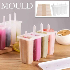 4 Cell Popsicle Frozen Ice Maker Lolly Cream Diy Pop Mold Mould Tray Pan Kitchen