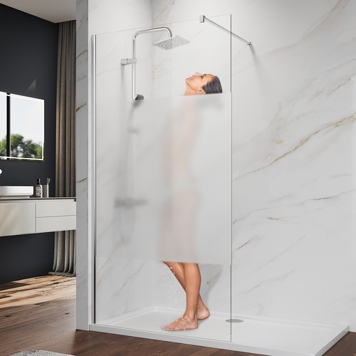 Frameless walk shower - walk, in