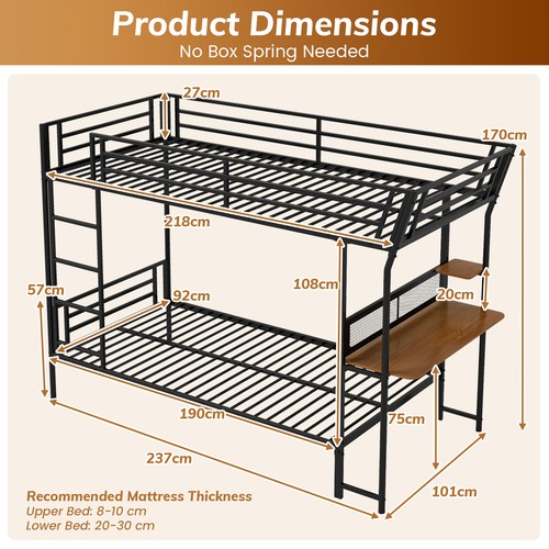 Bunk bed with - bed, over