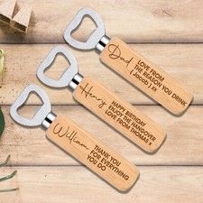 Personalised Wooden Bottle Opener, Husband, Brother, Boyfriend, Dad Gift Idea