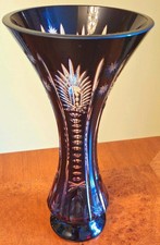 Exquisite Bordeaux Lead Crystal Vase Cut to Clear No Chips Or Cracks