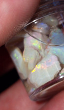 Lightning Ridge Opal Rough, Vial Bottle. Australian Gem Opal