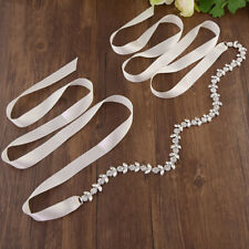 Silver Beautiful Thin Flower Crystal Bridal Belt Rhinestones Wedding Dress Belt 