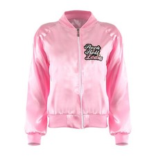 ROCK N ROLL PINK LADIES SATIN JACKET 1950S FANCY DRESS COSTUME TV FILM MUSICAL