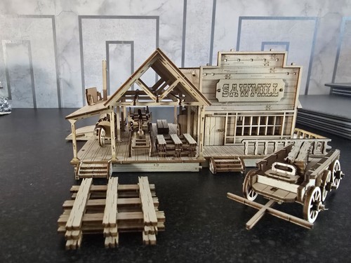 Wooden western style sawmill - wooden,