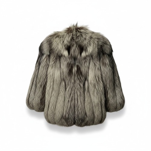 Silver fox real fur - silver,