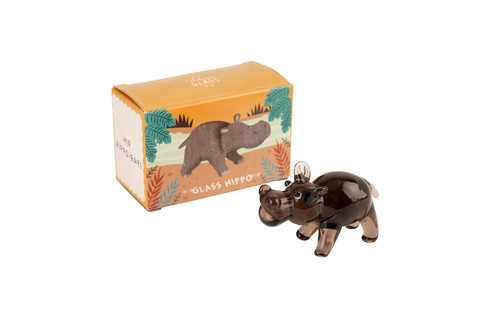 Artisan glass hippo ornament - hippo,