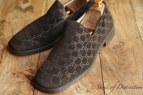 Gucci brown suede - suede, gg