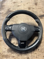 ASTRA MK5 VXR BLACK LEATHER STEERING WHEEL BLACK STEREO CONTROLS & AIRBAG