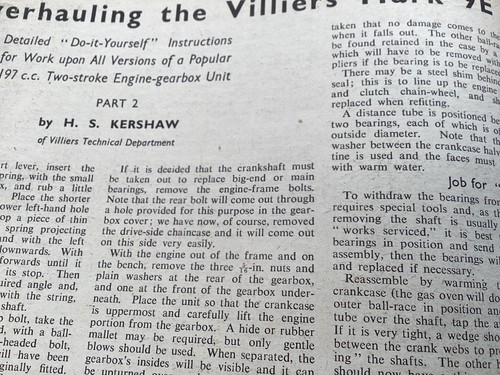 Villiers overhaul period - overhaul,