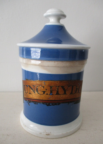 Antique apothecary jar pot - apothecary, jar/pot