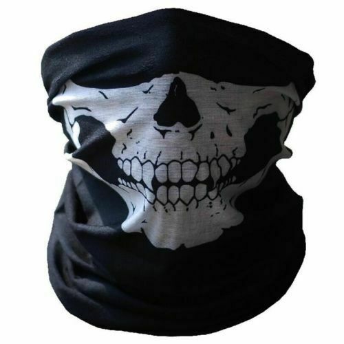 Skull mask balaclava scarf - skull, or
