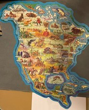 Waddington’s Jig-Map No 423 North American Continent Shaped Jigsaw Complete