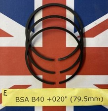 BSA B40 SS90 WD B40 PISTON RING SET +020" 79.5 MM COMPLETE SET OF THREE 3