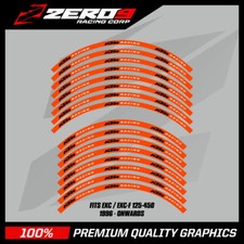 KTM Rim Decals 21" / 18"  EXC EXC-F XC-W MX Motocross Graphics Decals ORA / BLK