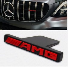 AMG Mercedes Front Badge Grille Grill Badge CLA CLS A45 A C E Class Black Red