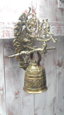 ANTIQUE AESTHETIC MOVEMENT 1900s WALL MOUNTED BRASS BELL
