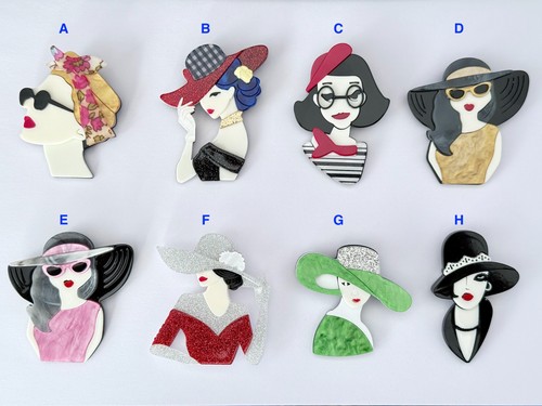 Lea stein style brooches - lea,