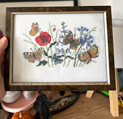 Vintage framed cross stitch - framed,