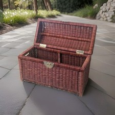 Wicker campaign trunk - campaign, oriental