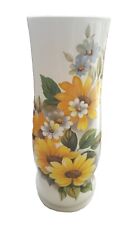 Melba Ware Staffordshire Vase Yellow Flowers Floral Pattern 10" High