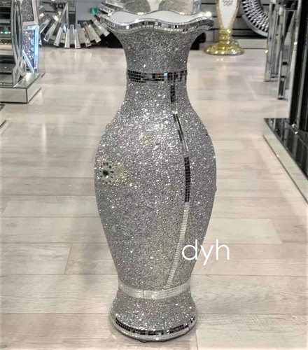 Silver sparkly vase romany - silver,