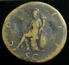Hadrian AE sestertius, COS III