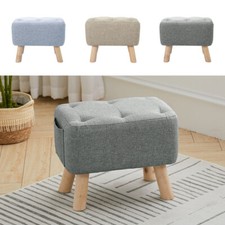 Linen Fabric Footstool Foot