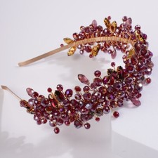 Wine Crystal Headband Tiara