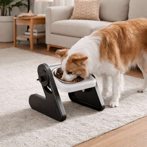 Adjustable height raised - height, dog