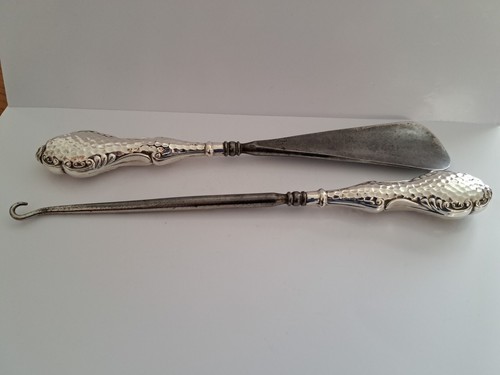 Antique silver handled shoe - silver,