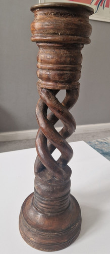 Vintage carved wooden barley - wooden,
