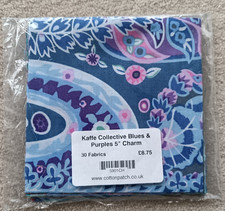 Kaffe Fassett Collective Blues & Purples 5" Charm Pack 30 Fabrics